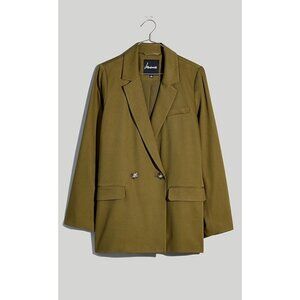 Madewell Olive Green Double-Breasted Blazer